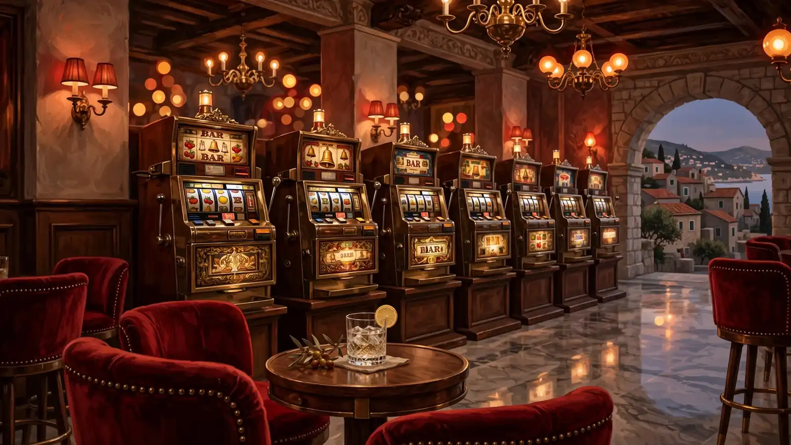 Interijer hrvatskog casina s automatima za slot igre